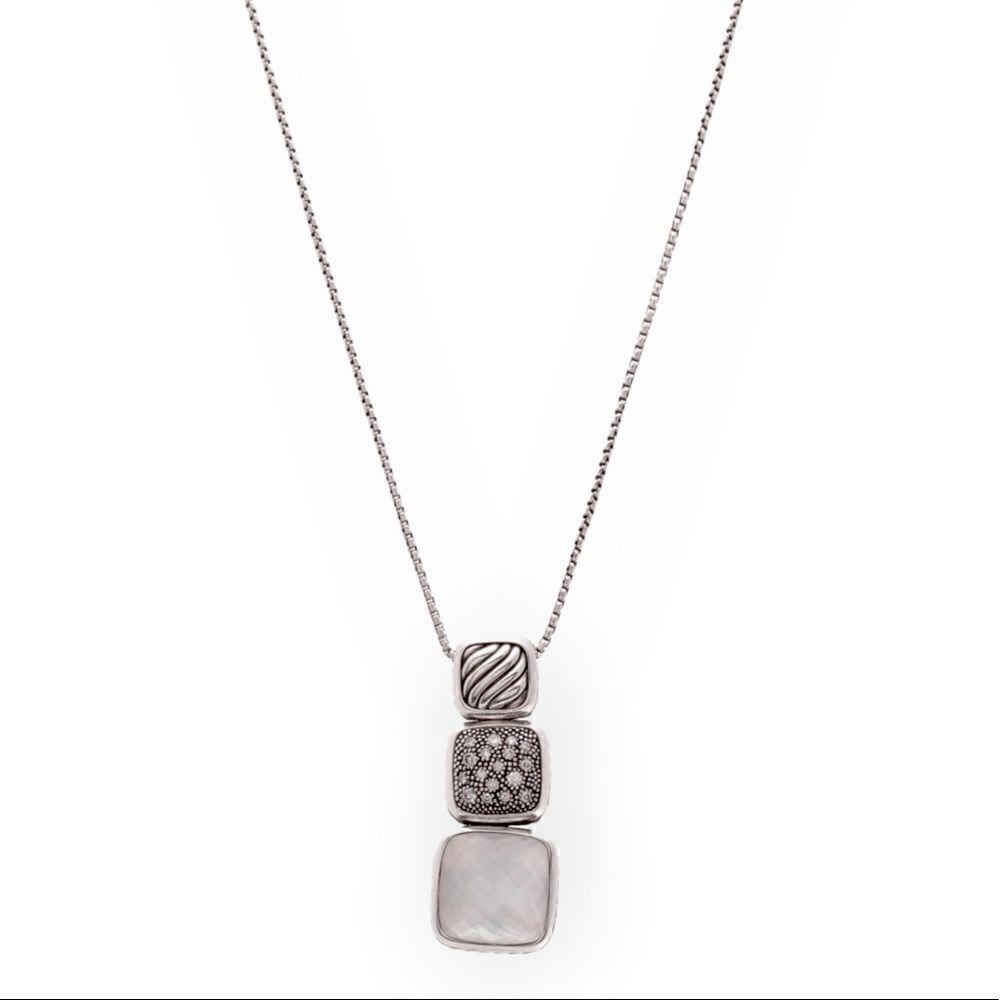 David Yurman Sterling Silver Chicklet Necklace